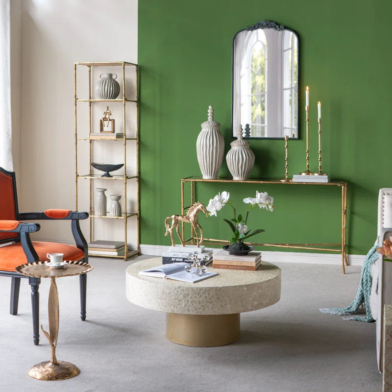 Slender Aluminum Taper Candle Holder with Bead Accents 5"Dia. x 23.5" Bronze