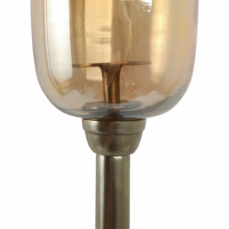Striking Tall Candle Holder - Modern Metal and Glass Floor Candle Stand for Pillar Candles, Ideal for Dining Rooms, Centerpieces, and Home Accents