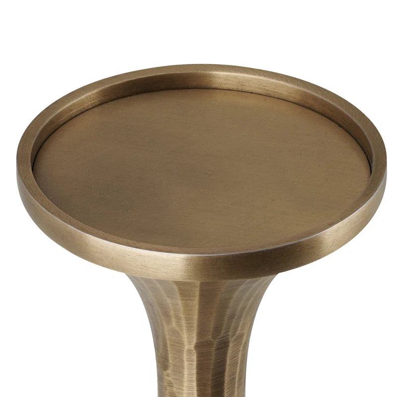 Set of 3 Aluminum Handmade Decorative Pillar Candle Holders (Brass)