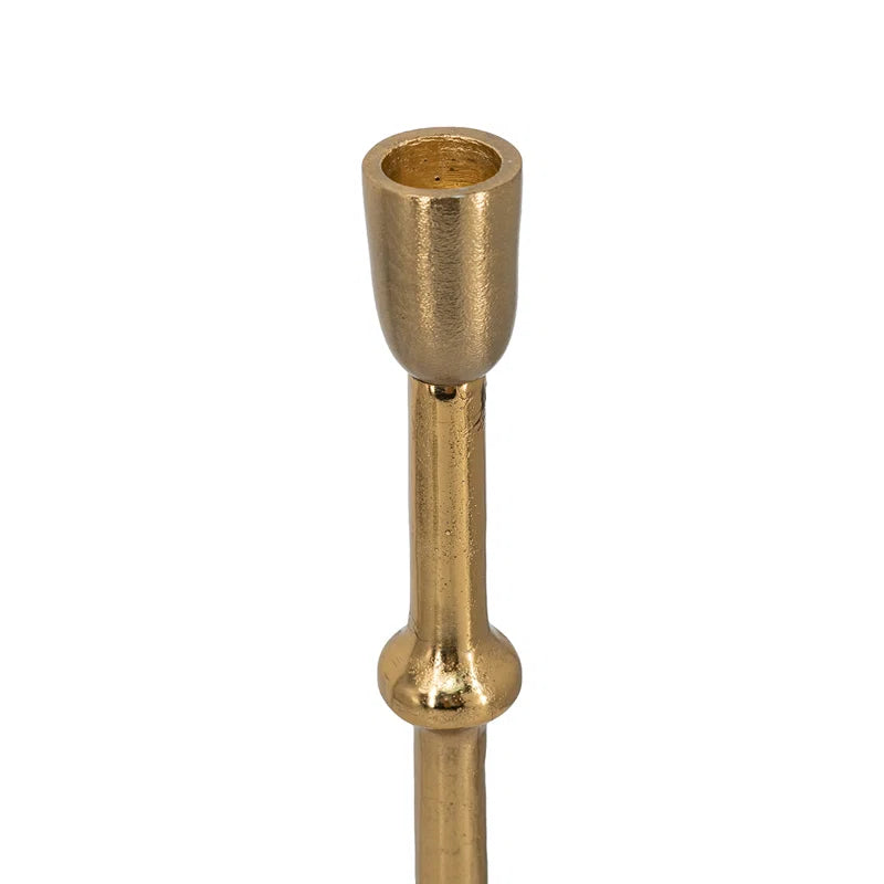 Slender Aluminum Taper Candle Holder with Bead Accents 5"Dia. x 23.5" Bronze