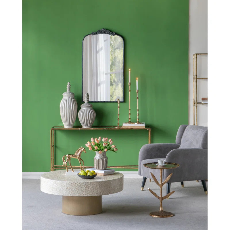 Slender Aluminum Taper Candle Holder with Bead Accents 5"Dia. x 23.5" Bronze