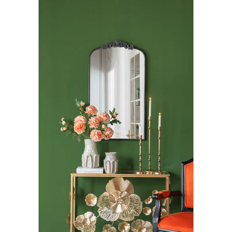 Slender Aluminum Taper Candle Holder with Bead Accents 5"Dia. x 23.5" Bronze