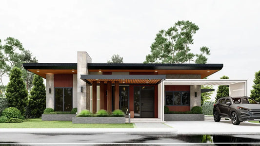 Modern House plan Bungalow - 8.10meters x 12.10meters | House plan | Architectural Floor plan | Mosern house | House Blueprint | Dream house
